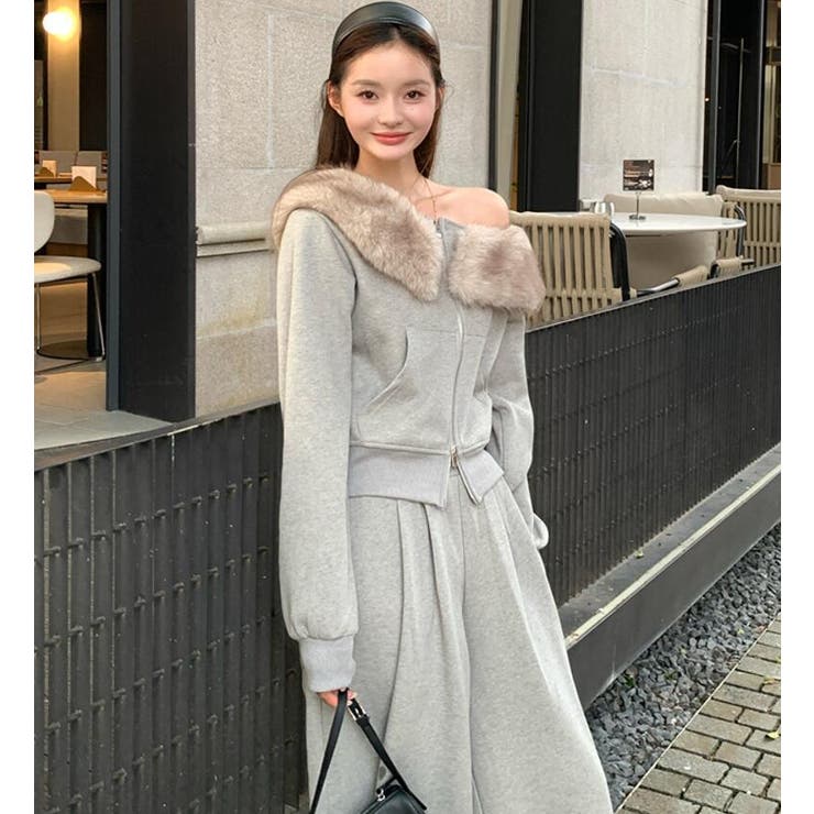 ファーカラー オフショルダー ジップアップ | Bifrost | 詳細画像18 