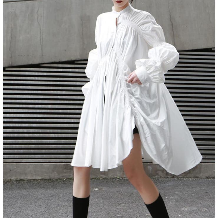 ホワイト | シャツワンピース【韓国ファッション】 | Bifrost
