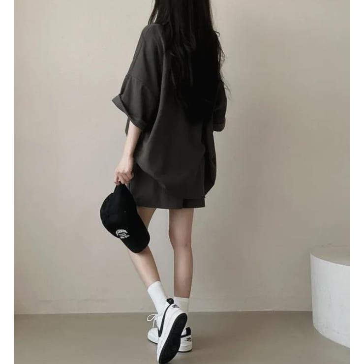オーバーサイズ T シャツ ＆ ショートパンツ セット【韓国
