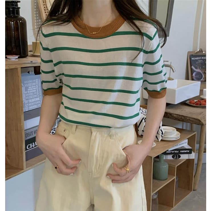 PLEATS PLEASE イッセイミヤケ ストライプ トップス