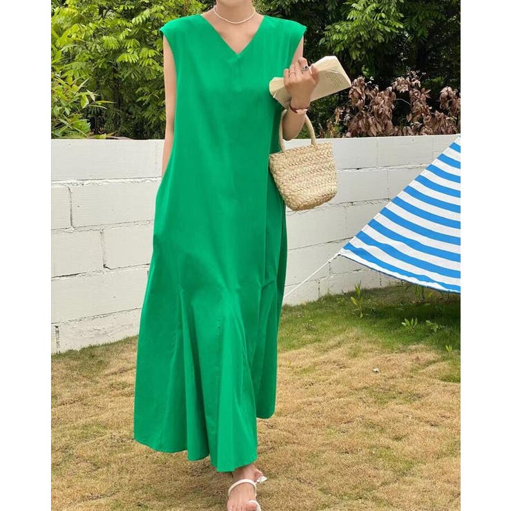 新品！KISS GREEN ノースリーブ キルティングワンピース
