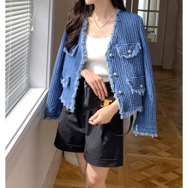 日本製 定価10万 大粒パールボタン ベルテッドおりぼん裾フリル白ジャケット 楽天市場】PICCIN PERLA フロントフリルパールボタンブラウス