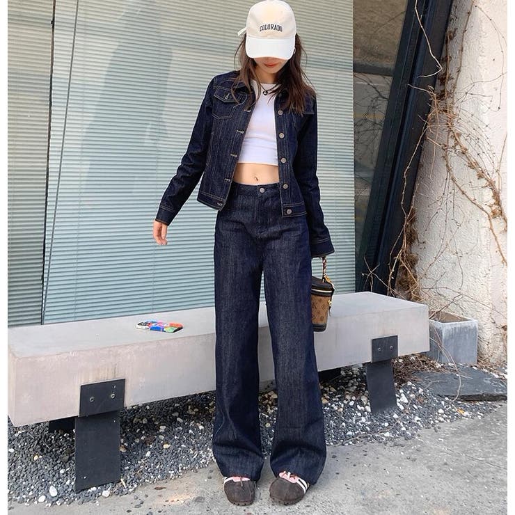 【TWICEツウィ着用】NATASHA ZINKO/ボックスデニムジャケット ヴィンテージY2Kウォッシュ2WAYデニムジャケット | ファッション