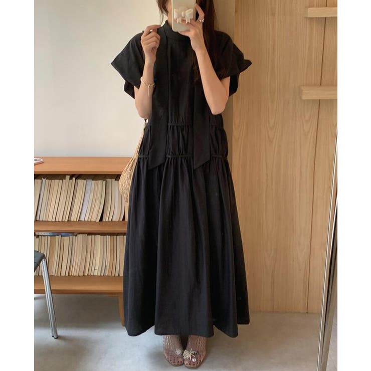 ショートスリーブハイネックフィットドレス 轟木節子タートルネックブサムドレス(ウィメンズ・長袖)_3133819