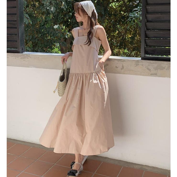 ★Coast スクエアネックｘプリーツストラッピー 魅惑的ワンピ★ スクエアネック ストラップ プリーツ ワンピース[品番