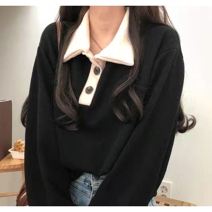 ブラック | ポロシャツ【韓国ファッション】 | Bifrost