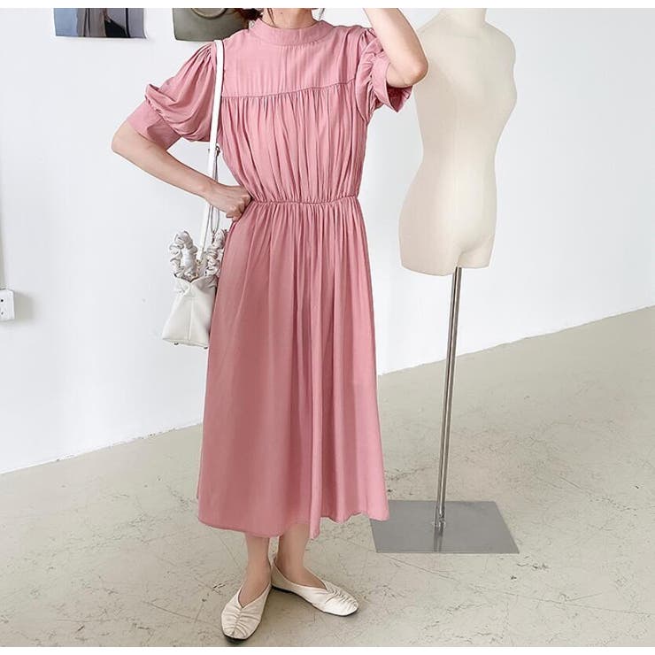 Bifrost ギャザーマキシワンピ 21春夏商品 韓国ファッション 品番 Uz Bifrost ビフレスト のレディースファッション通販 Shoplist ショップリスト