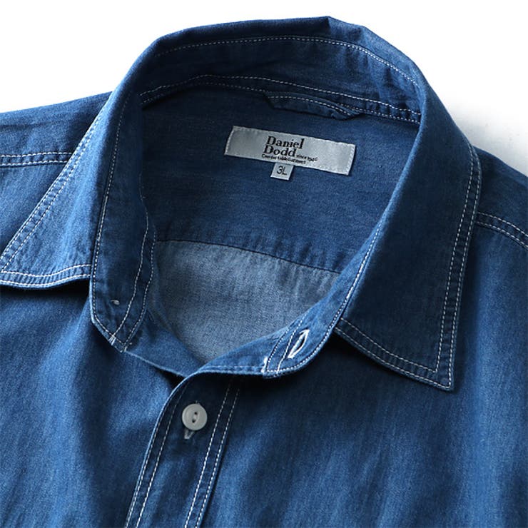 DANIEL DODD 両ポケット付ライトオンスデニム半袖ワークシャツ | 大きいサイズの店ビッグエムワン  | 詳細画像6