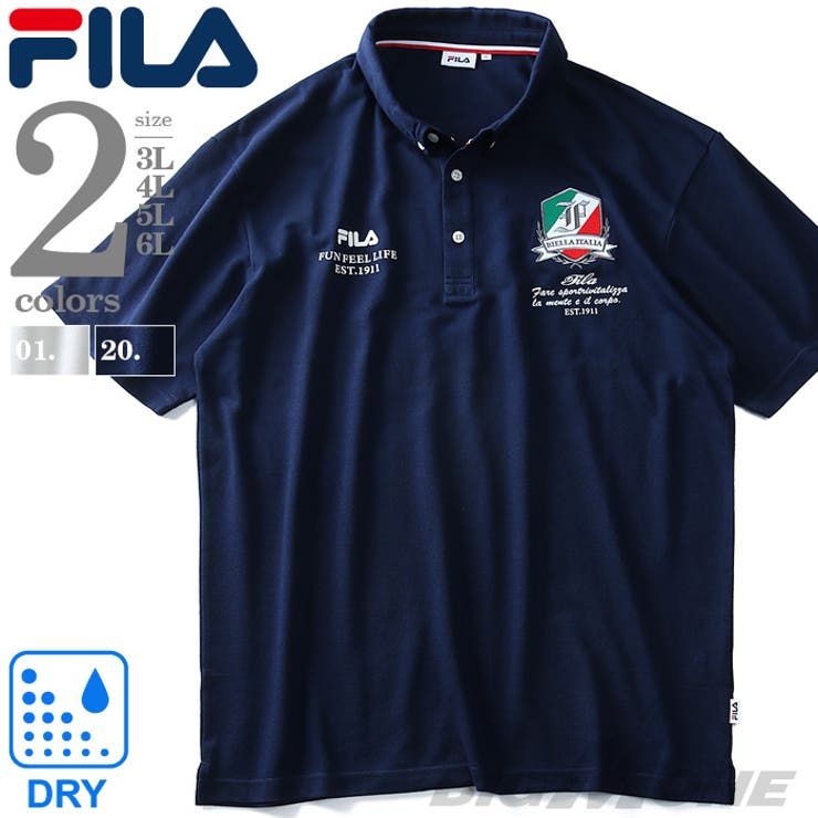 大きいサイズ メンズ FILA フィラ 半袖 ゴルフ ポロシャツ fm4866
