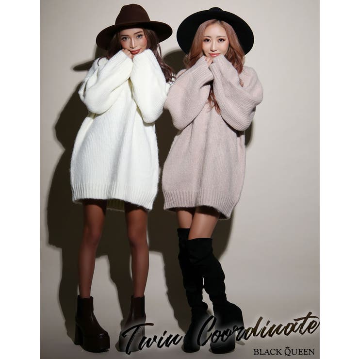 ざっくりVネックニットワンピース【藤木そら着用】maviy[品番