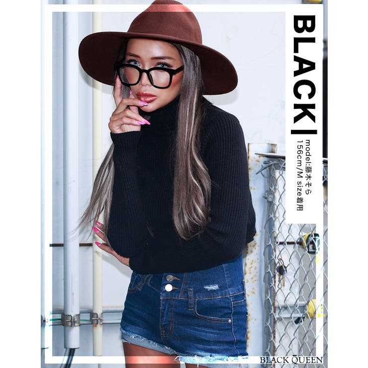 フレーム伊達メガネ【藤木そら着用】mavily[品番：BCQW1876096]｜BLACK