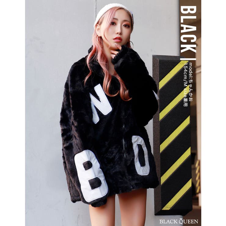 BLACK QUEENフード付きスタジャン ブラック BLACK QUEENフード付きスタジャン ブラック