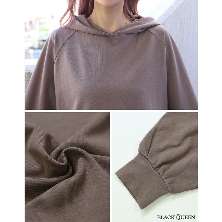 ダメージ裏毛パーカー【藤木そら/ちゃんかお着用】mavily | BLACK QUEEN  | 詳細画像12 