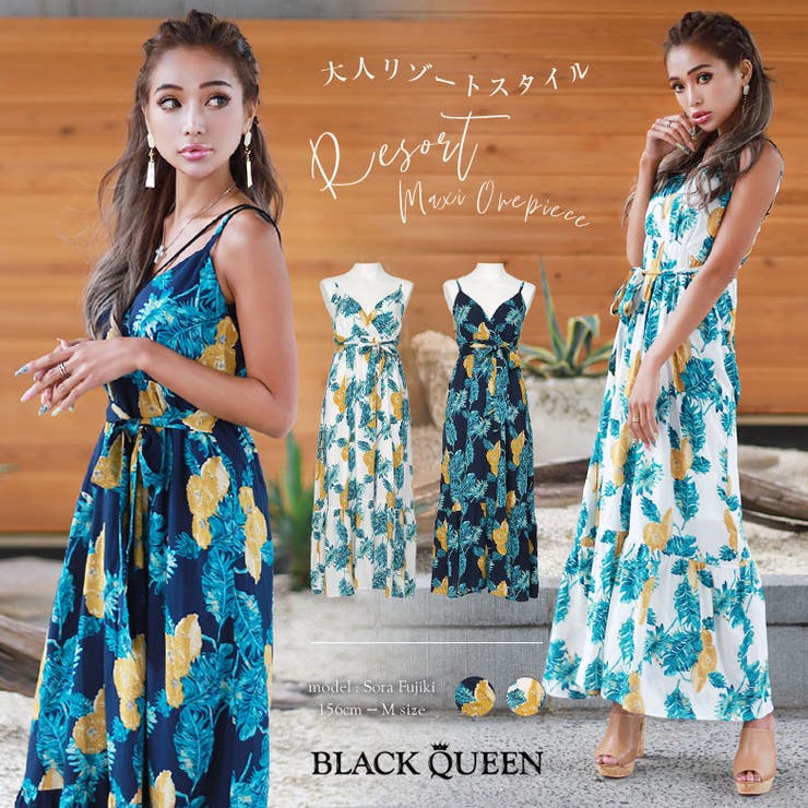 大人リゾート柄マキシワンピース 品番 qw Black Queen ブラッククイーン のレディースファッション通販 Shoplist ショップリスト