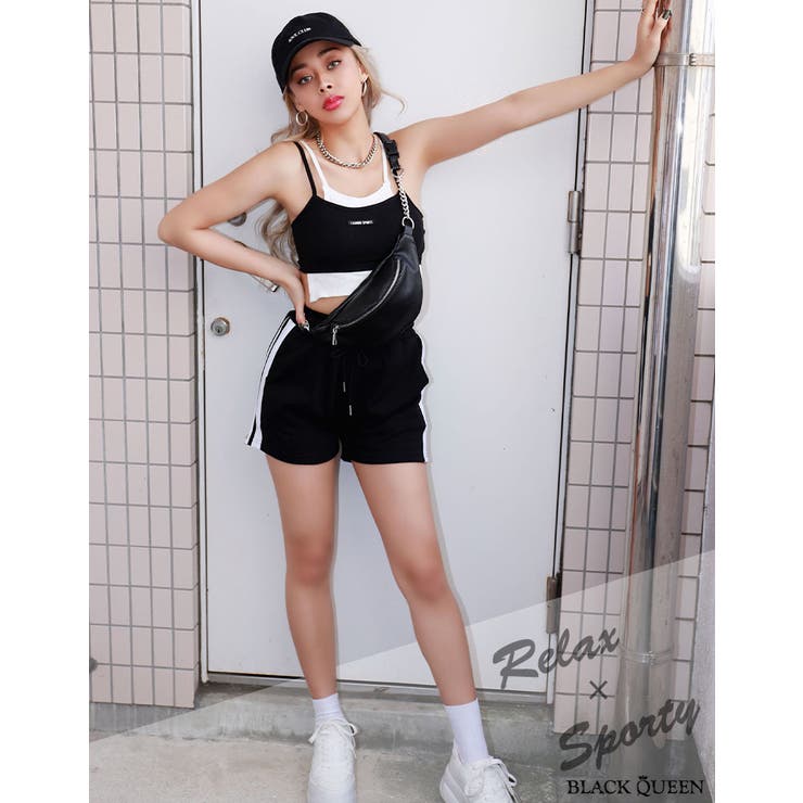 サイドラインスウェットショートパンツ【HIROMI着用】kegy[品番 サイドラインスウェットショートパンツ【HIROMI着用】kegy[品番
