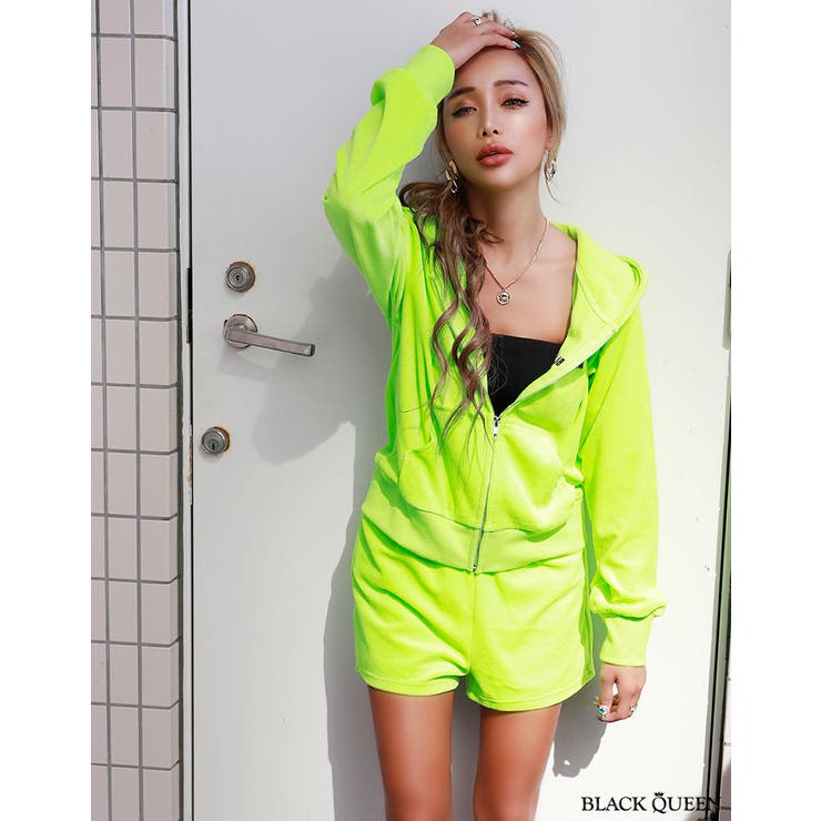 ネオンセットアップ【藤木そら着用】grady[品番：BCQW1875736]｜BLACK