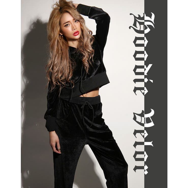 フーディーベロアセットアップ【藤木そら/浜崎翼 着用】grady[品番：BCQW1875916]｜BLACK QUEEN （ブラッククイーン  ）のレディースファッション通販｜SHOPLIST（ショップリスト）