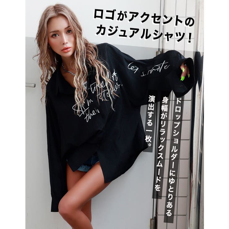 レタリングシャツ【藤木そら着用】kegy[品番：BCQW1876017]｜BLACK