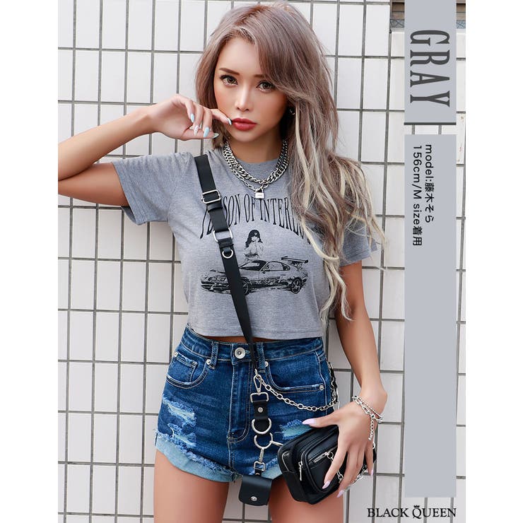大人 可愛い 服  グラフィックチビTシャツ【藤木そら着用】kegy[品番 半袖Tシャツ