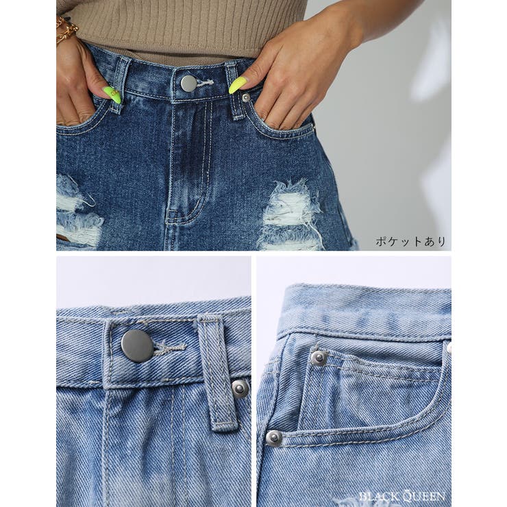 クラッシュデニムショートパンツ クラッシュデニムショートパンツ【藤木そら】mavily[品番
