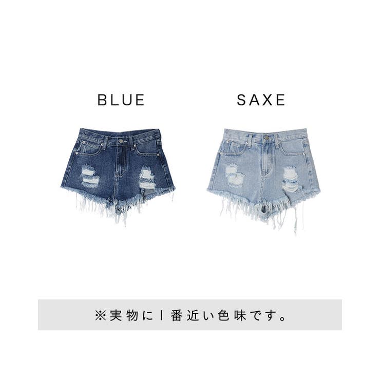 クラッシュデニムショートパンツ【藤木そら】mavily[品番