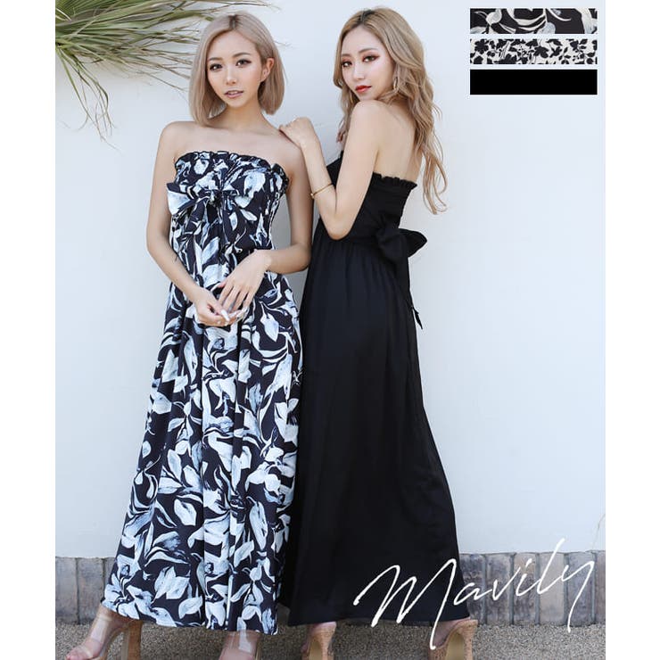 シャーリングマキシワンピースmavily[品番：BCQW1876259]｜BLACK