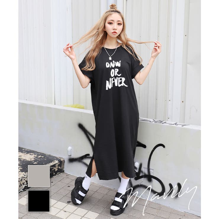 ロングTシャツワンピース【ちゃんかお着用】mavily[品番