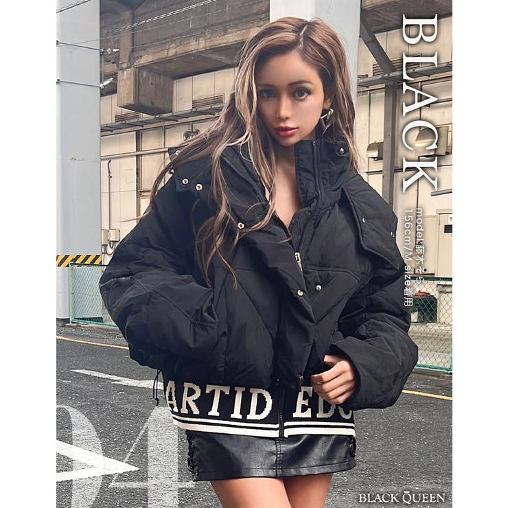 BLACK QUEENフード付きスタジャン ブラック BLACK QUEENフード付きスタジャン ブラック ジャケット｜レディース