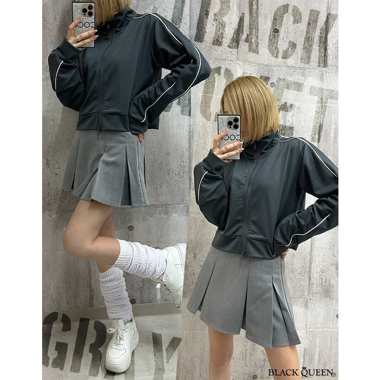 ショートトラックジャケット【ちゃんかお着用】mavily[品番：BCQW1876742]｜BLACK QUEEN （ブラッククイーン  ）のレディースファッション通販｜SHOPLIST（ショップリスト）