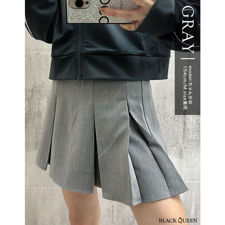 ワイドプリーツミニスカート【ちゃんかお着用】mavily[品番