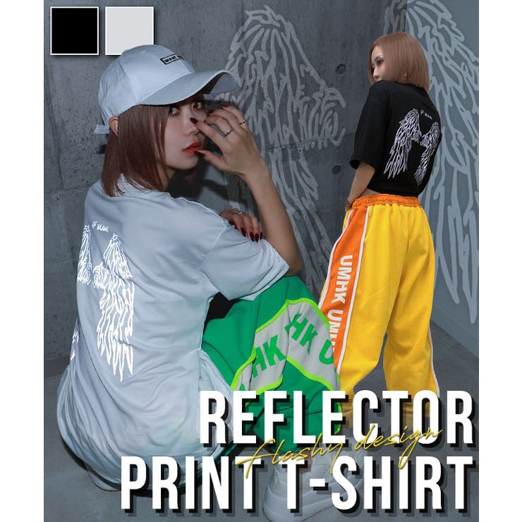 リフレクタープリントTシャツ【ちゃんかお着用】[品番：BCQW1876756