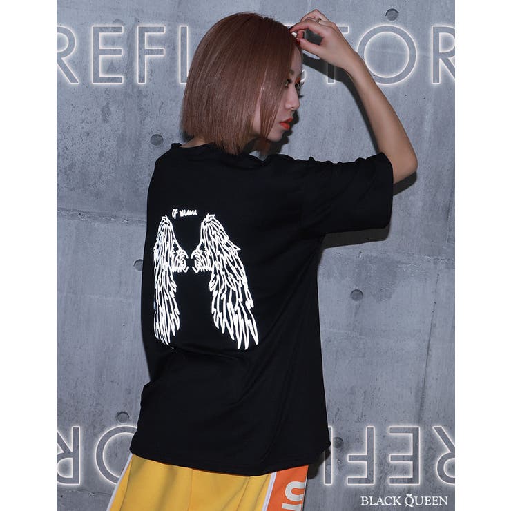 ファッション通販 リフレクタープリントTシャツ【ちゃんかお着用】[品番 トップス