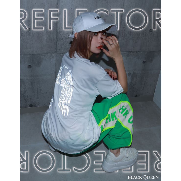 【年中無休】 リフレクタープリントTシャツ【ちゃんかお着用】[品番 トップス