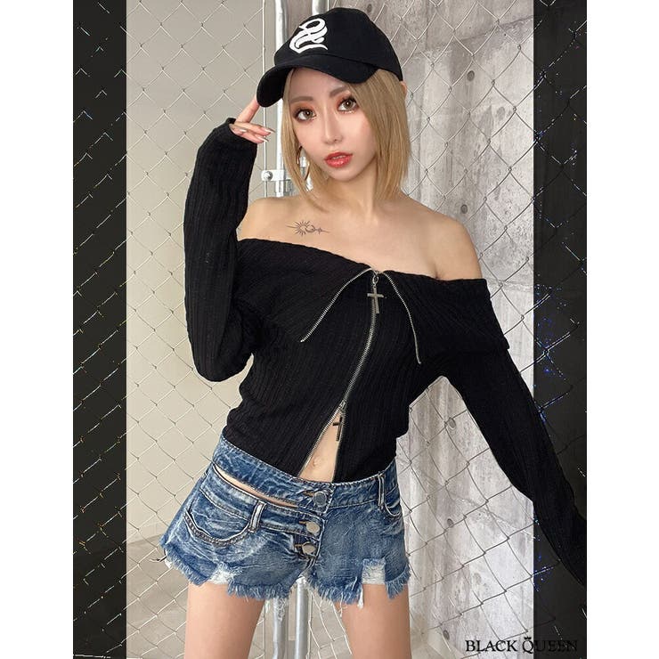 デニムベルトショートパンツ[品番：BCQW1876766]｜BLACK QUEEN