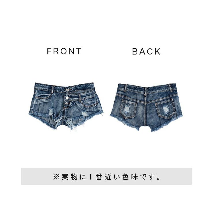 デニムベルトショートパンツ[品番：BCQW1876766]｜BLACK QUEEN