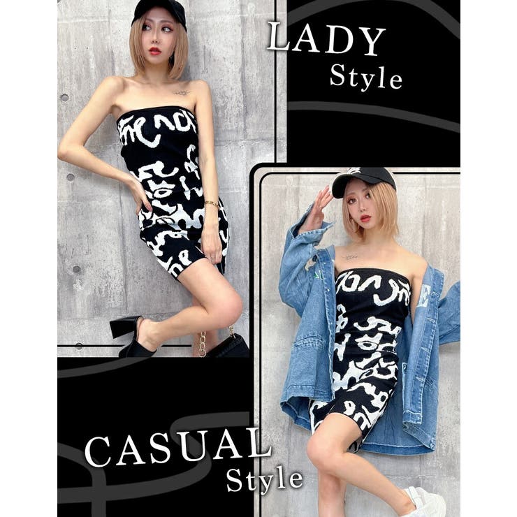 ベアトップミニワンピース[品番：BCQW1876764]｜BLACK QUEEN