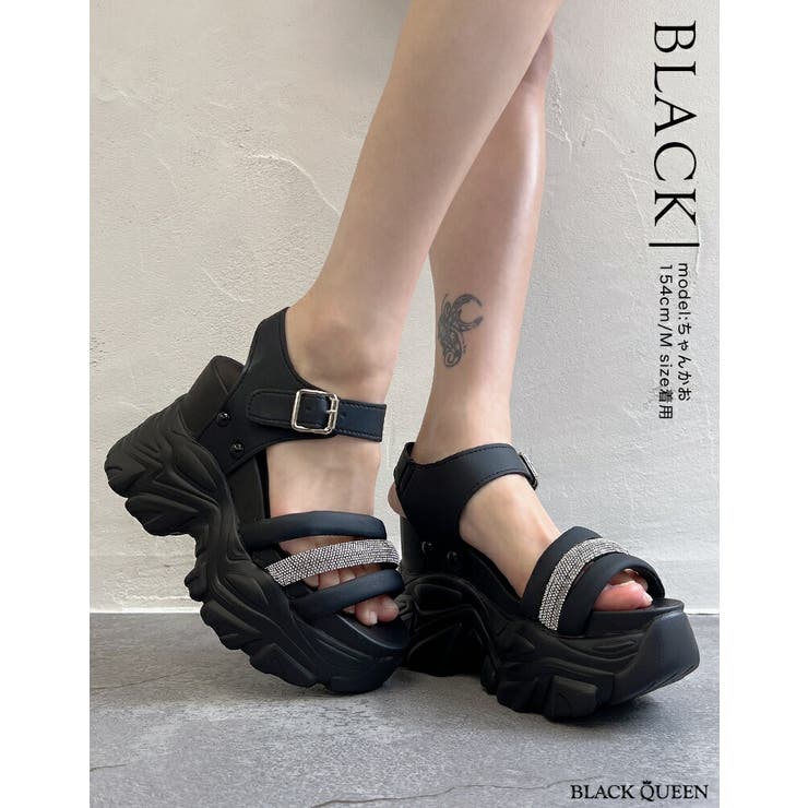 ベルト付きスポーツサンダル[品番：BCQW1876779]｜BLACK QUEEN