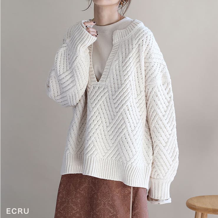 エクリュ | バイアス編みキーネックPO【2021A/W NEW】 | NOAHL