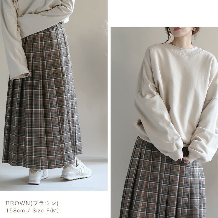 プリーツロングチェックスカート【2021a/w】[品番：BCQW1875864