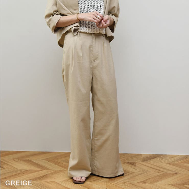 リネンスリットワイドパンツ【2023S/S NEW】[品番：BCQW1876409