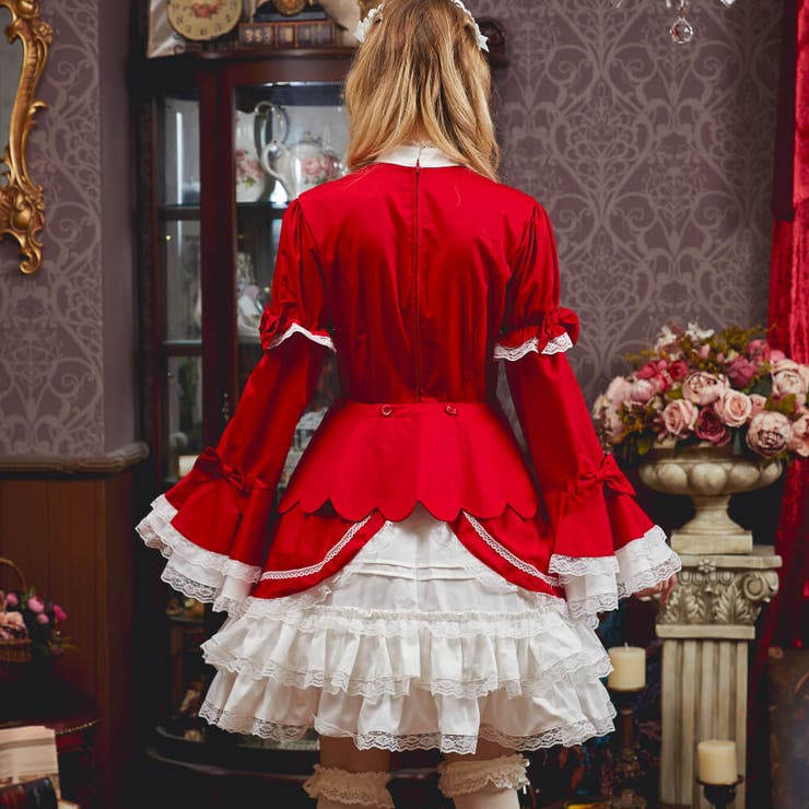 姫袖 フリル バイカラー ドレス ロリータファッション ハロウィン 