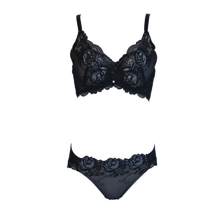 ブラック | カシュクール型ブラショーツセット | 神戸発ランジェリーショップ bon-KOBE 