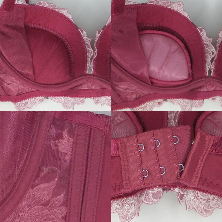 美胸引き立つシャープな印象のバラ柄レースブラショーツセット | 神戸発ランジェリーショップ bon-KOBE  | 詳細画像7 