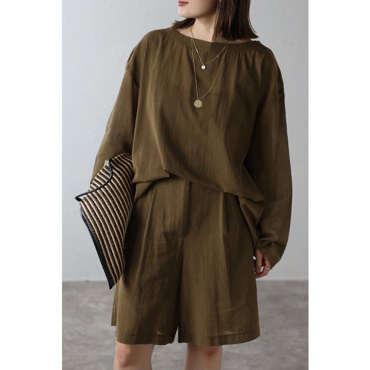 [SET]シアークルーネックプルオーバーブラウス×タックショーツ 11 0040… | BONJOUR SAGAN | 詳細画像3 