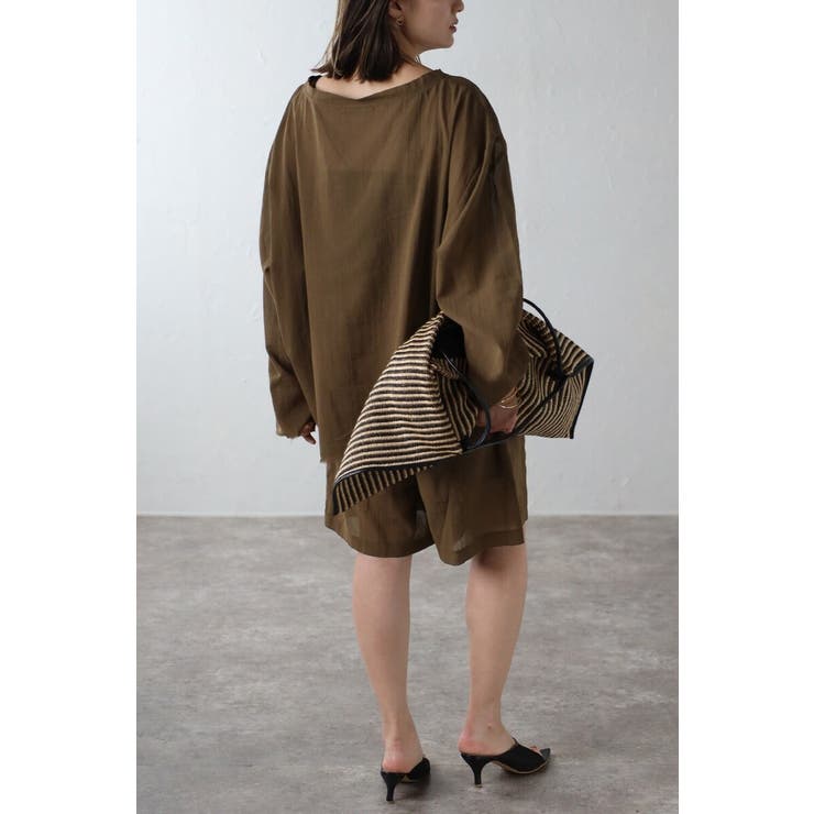 [SET]シアークルーネックプルオーバーブラウス×タックショーツ 11 0040… | BONJOUR SAGAN | 詳細画像6 