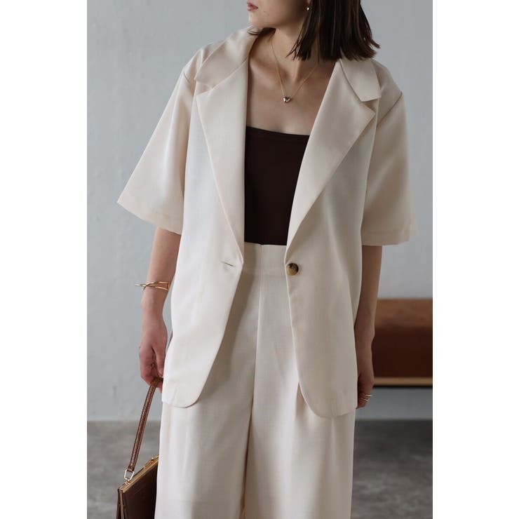 [SET]サマーツイードハーフスリーブジャケット×タックワイドパンツ 11 00… | BONJOUR SAGAN | 詳細画像3 