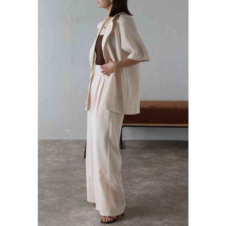 [SET]サマーツイードハーフスリーブジャケット×タックワイドパンツ 11 00… | BONJOUR SAGAN | 詳細画像4 