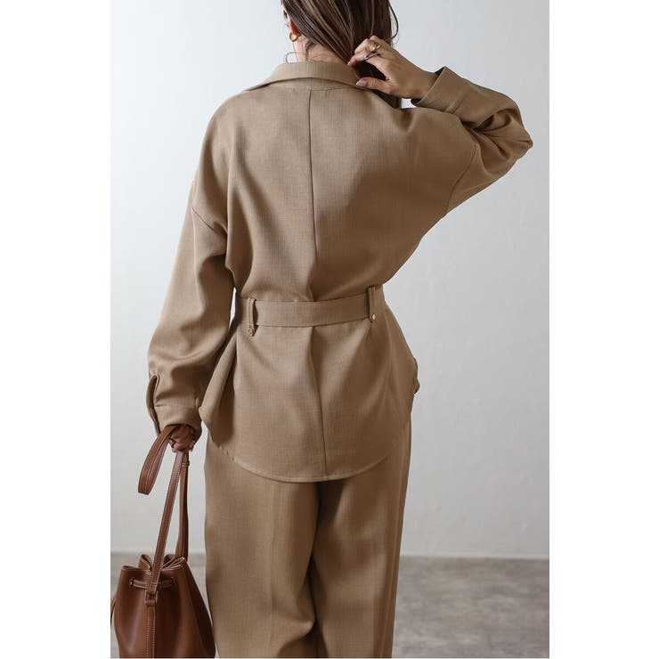 [SET]ライトツイードベルト付シャツ×タックワイドパンツ | BONJOUR SAGAN | 詳細画像7 