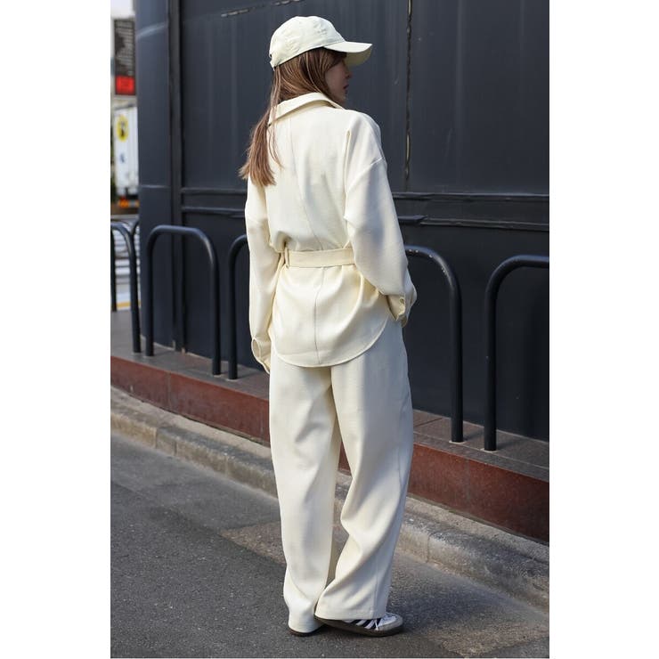 [SET]ライトツイードベルト付シャツ×タックワイドパンツ | BONJOUR SAGAN | 詳細画像24 