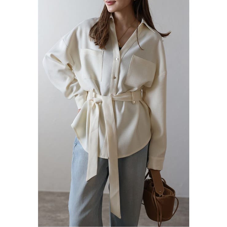 [SET]ライトツイードベルト付シャツ×タックワイドパンツ | BONJOUR SAGAN | 詳細画像28 